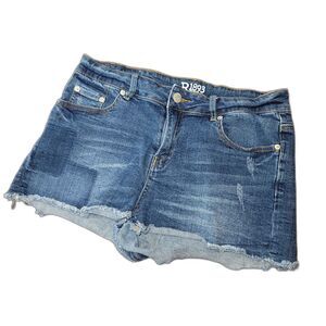 R1893 Patchwork Distressed Cutoff Jean Shorts Size 10